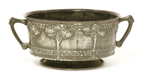 Lot 261 - A Liberty & Co. Tudric pewter twin-handled bowl