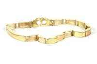 Lot 39 - An Italian three colour gold identity bracelet