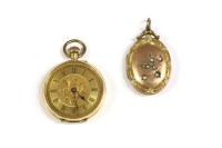 Lot 18 - A gold Continental open faced fob watch