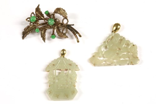 Lot 20 - Two jade carved pendants