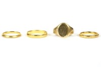 Lot 7 - Three 22ct gold wedding rings