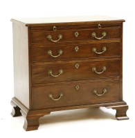 Lot 477 - A George III mahogany chest of four graduated drawers
