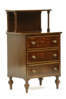 Lot 566 - A mahogany and boxwood strung bedside chest