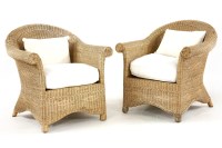 Lot 549 - A pair of wicker armchairs