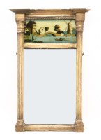 Lot 485 - A gilt and reverse printed wall mirror