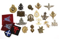 Lot 186 - Twenty military cap badges