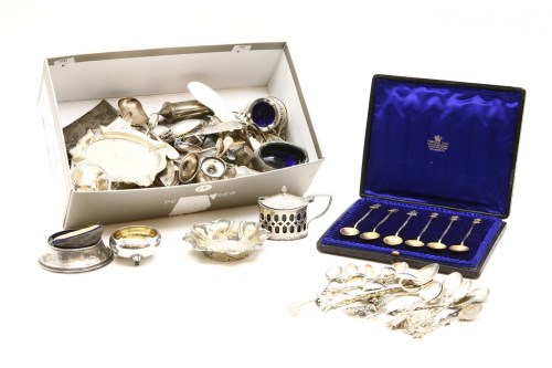 Lot 96 - A collection of hallmarked silver items