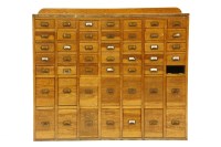 Lot 492 - An early 20th century oak haberdashery cabinet