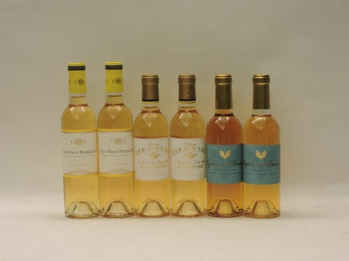 Lot 120 - Assorted 2009 Sauternes to include two half bottles each: Château Clos Haut-Peyraguey 1ere Cru Classé; Château Rieussec 1ere Cru Classé; Cypres de Climens (2nd Wine of Château Climens); Château Sigala