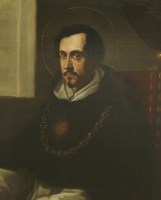 Lot 595 - Follower of Francisco Ribalta
ST. IGNATIUS OF LOYOLA
Oil on canvas
85 x 69.5cm