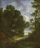 Lot 622 - Circle of Henry John Boddington (1811-1865)
A WOODED LANDSCAPE WITH FIGURES ON A PATH
Bears signature 'W Shayer' l.r.