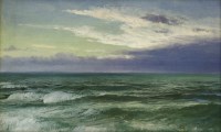 Lot 684 - David James (1853-1904)
'AN OCEAN SUNSET'
Signed and inscribed on label verso