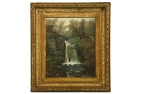 Lot 474 - S...Priestley (19th century)
A MAN AND HIS DOG BY A WATERFALL
Signed l.l.