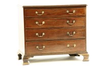 Lot 543 - An 18th century mahogany four drawer chest of drawers