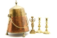 Lot 287 - A Dutch brass and copper peat bucket