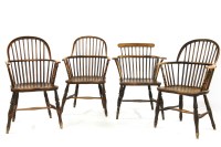 Lot 620 - A group of 19th four Windsor chairs