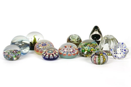 Lot 361 - A collection of glass paperweights