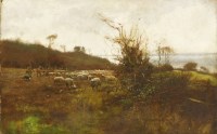 Lot 621 - James Aumonier (1832-1911)
SHEPHERDS WITH THEIR FLOCK
Signed l.r.