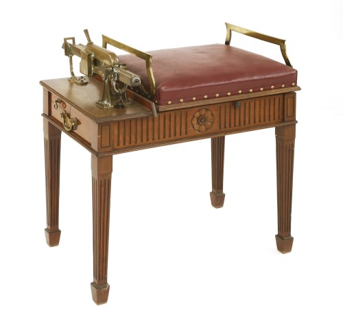 Lot 512 - A set of walnut country house or jockey scales