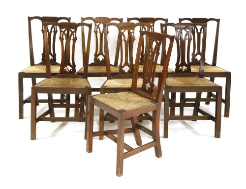 Lot 522 - A harlequin set of eight elm and mahogany dining chairs