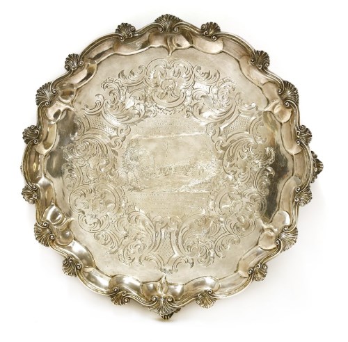 Lot 501 - A Victorian silver salver of agricultural interest