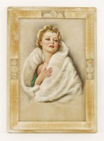 Lot 287 - Frank Aveline (1877-1951)
A PORTRAIT OF A LADY IN PEARLS AND A MINK FUR WRAP
Signed l.r.