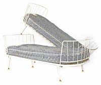 Lot 534 - A pair of painted metal daybeds