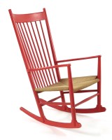 Lot 715 - A J16 red rocking chair