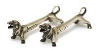 Lot 29 - A pair of electroplated dachshund knife rests