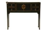 Lot 640 - A Chinese design black lacquered hall table