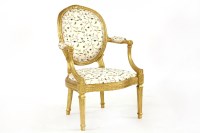 Lot 639 - A Louis XVI style fauteuil
