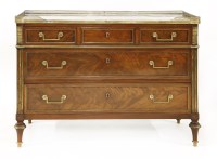 Lot 801 - A Louis XVI mahogany and gilt bronze-mounted commode chest