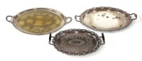 Lot 380 - Three Victorian large oval silver-plated trays