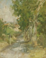Lot 152 - Diana Armfield RA (b.1920)
'THE SECRET ROAD TO POUZOLLES'
Signed with initials l.l.