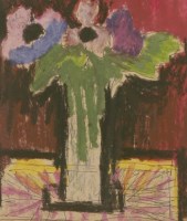 Lot 141 - Josef Herman RA (1911-2000)
A STILL LIFE OF ANEMONES IN A VASE
With annotation