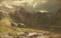 Lot 183 - Sidney Richard Percy (1821-1886)
A MOUNTAIN LAKE
Signed and dated 1876 l.l.