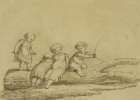 Lot 185 - A... L... N (19th century)
FOUR CHILDREN PLAYING ON A LOG
Signed and dated 1821