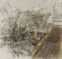 Lot 404 - Olwyn Bowey RA (b.1936) 
'THE TROPICAL HOUSE'
Signed and dated '94 l.l.