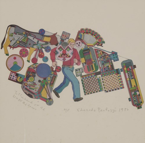 Lot 443 - Sir Eduardo Luigi Paolozzi RA (1924-2005)
DESIGN FOR TOTTENHAM COURT ROAD UNDERGROUND STATION
Lithograph printed in colours
