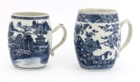 Lot 567 - Two Chinese blue and white tankards