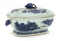 Lot 569 - A Chinese blue and white tureen and cover