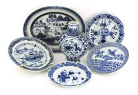 Lot 571 - A group of Chinese blue and white porcelain:
a charger