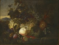 Lot 642 - James Charles Ward (fl.1830-1859)
STILL LIFE OF FRUIT ON A LEDGE