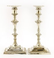 Lot 284 - A pair of silver candlesticks