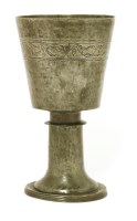 Lot 400 - A pewter chalice