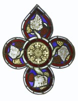 Lot 347 - A stained glass and leaded panel