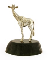 Lot 62 - A contemporary silver sculpture of a giraffe
