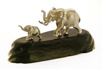 Lot 247 - A contemporary silver sculpture of an elephant