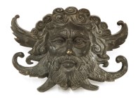 Lot 396 - A bronze wall mask of Poseidon