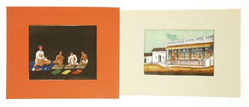 Lot 435 - Two Indian paintings on mica